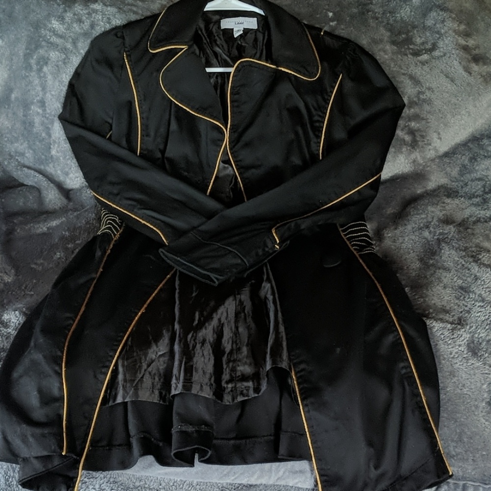 i.ner Steampunk Kawaii Black Trench Coat